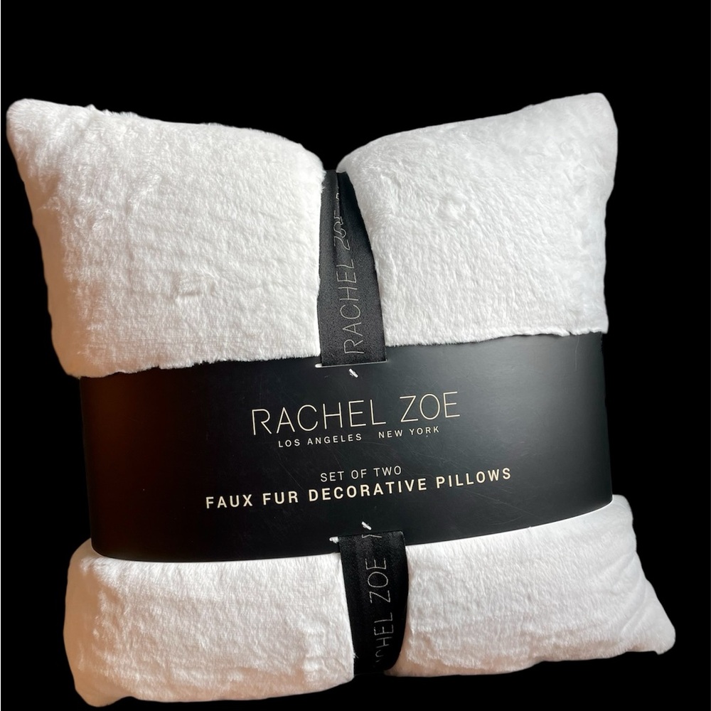 🎉HP🎉~Rachel Zoe Plush White Faux Fur Pillows